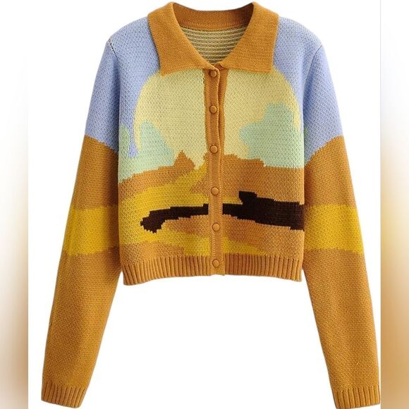 Ribbed Knit Cardigan Sweater - Picture 1 of 13